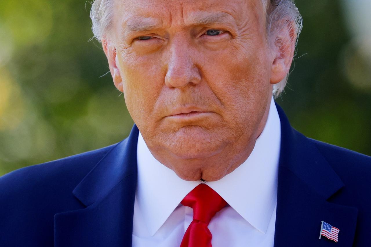 FILE PHOTO: Former U.S. President Trump pictured at the White House in 2020