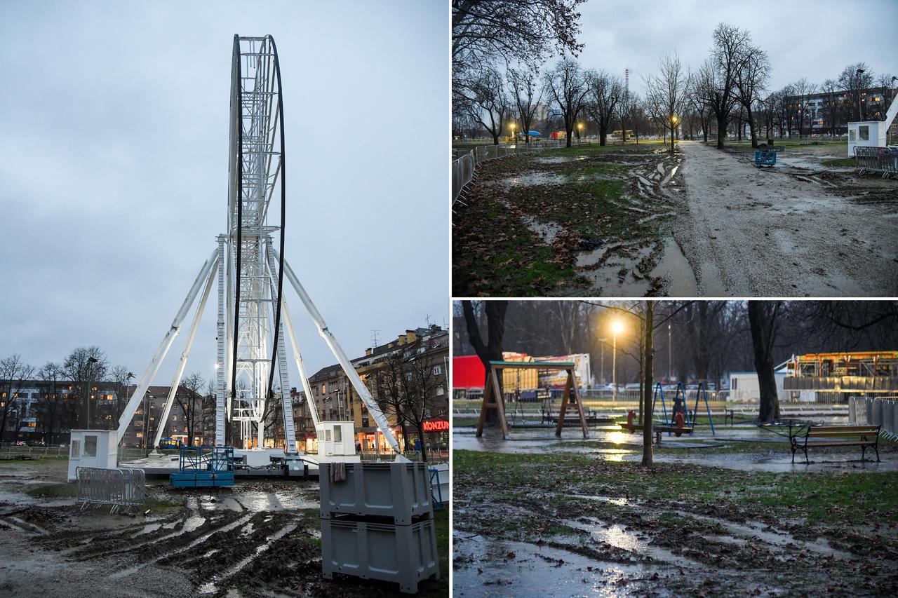 Zagreb: Blato na Trgu dr. Franje Tuđmana