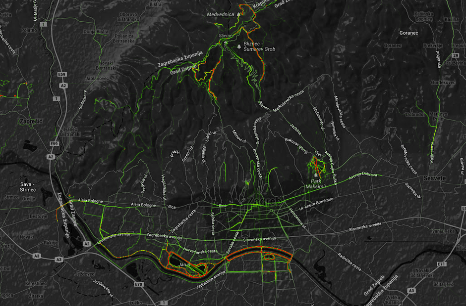 aplikacija Strava Metro