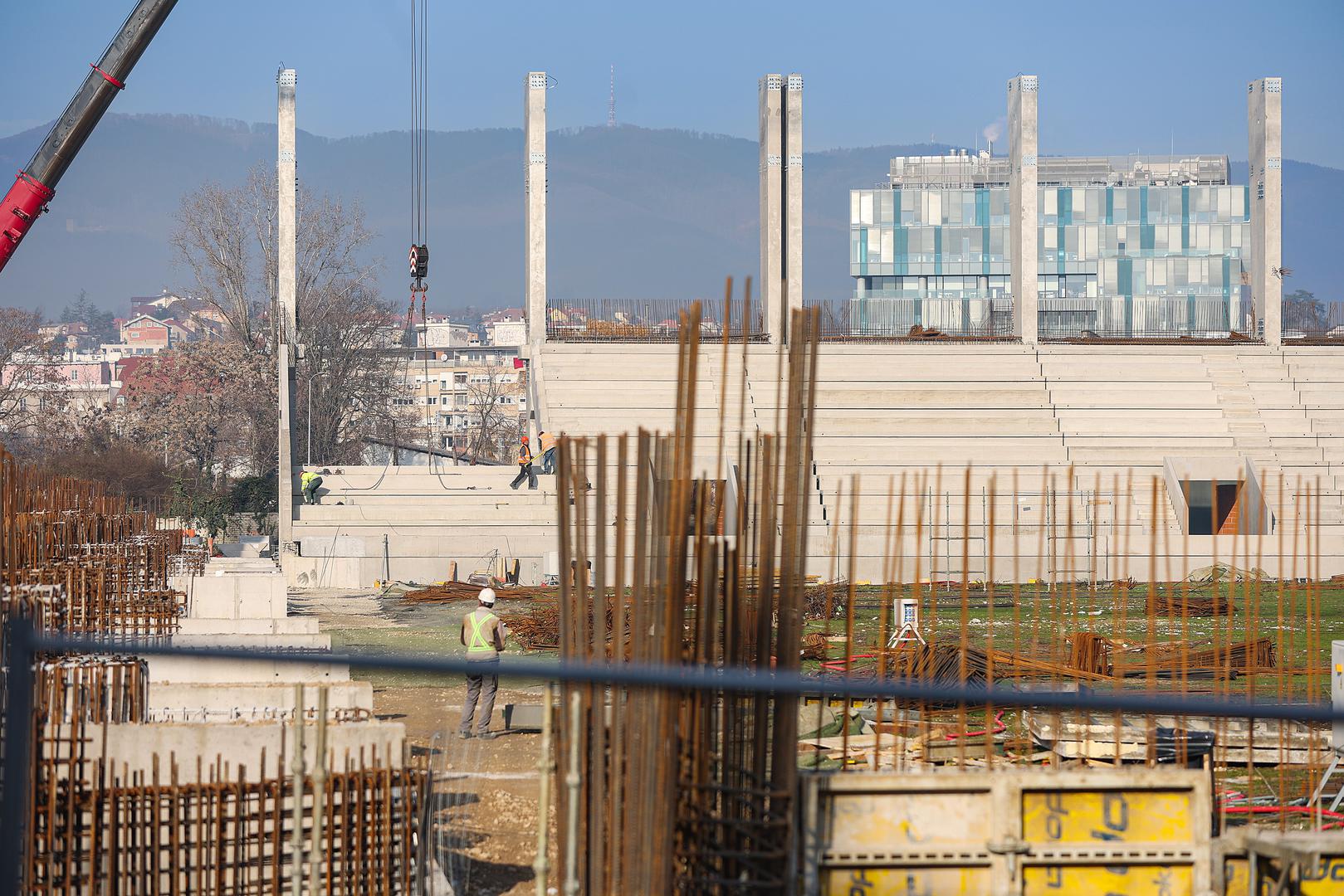 Sjeverna tribina novog stadiona u Kranjčevićevoj ulici polako dobiva svoje obrise