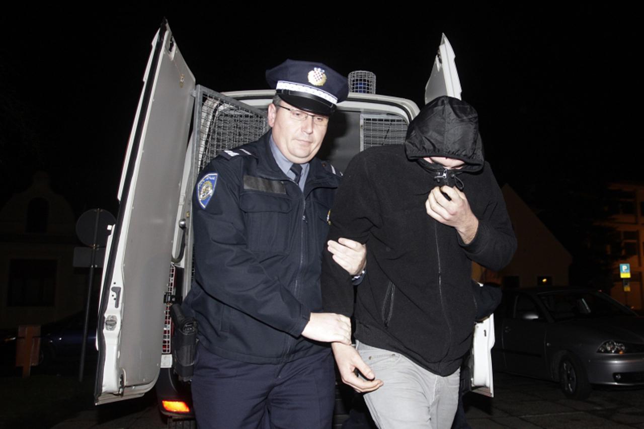 '27.01.2011., ZUlica brace Radic, Varazdin, Policija je na istrazni sud u Varazdinu privela trojicu osimnjicenika za smrt Tomislava Pergara kojeg su pretukli u Cakovcu ispred narodnjackog kluba Guru P