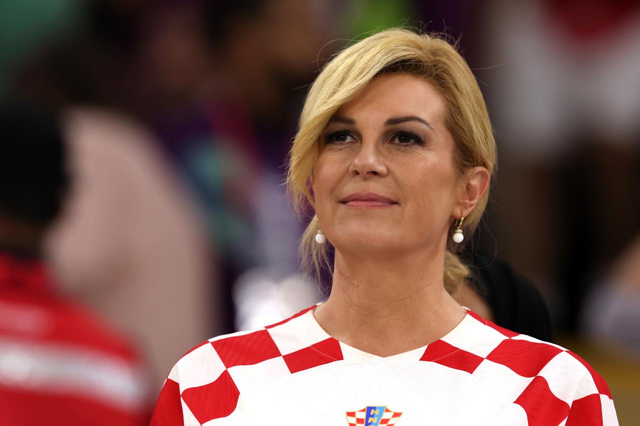 KATAR 2022 - Kolinda Grabar Kitarović na utakmici između Hrvatske i Belgije