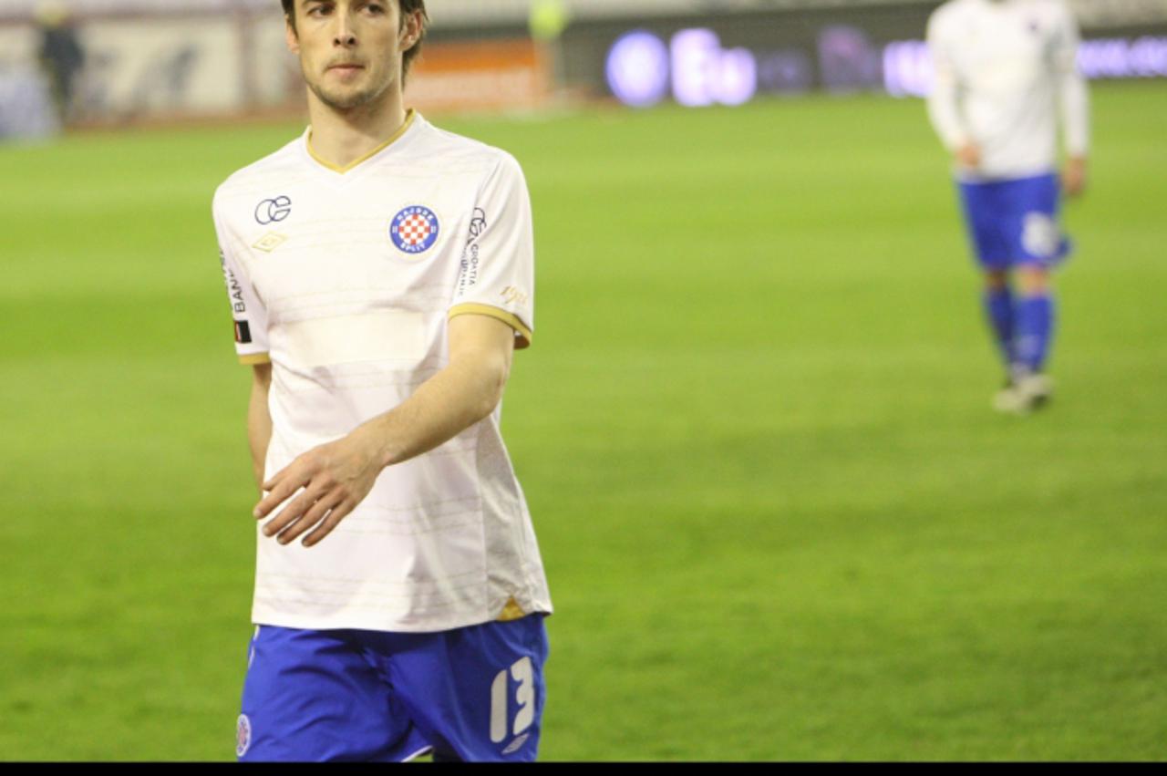 '10.03.2012., Gradski stadion Poljud, Split - Nogometna utakmica 21. kola MAXtv Prve HNL izmedju HNK Hajduk i RNK Split. Ante Vukusic na kraju utakmice. Photo: Ivo Cagalj/PIXSELL'