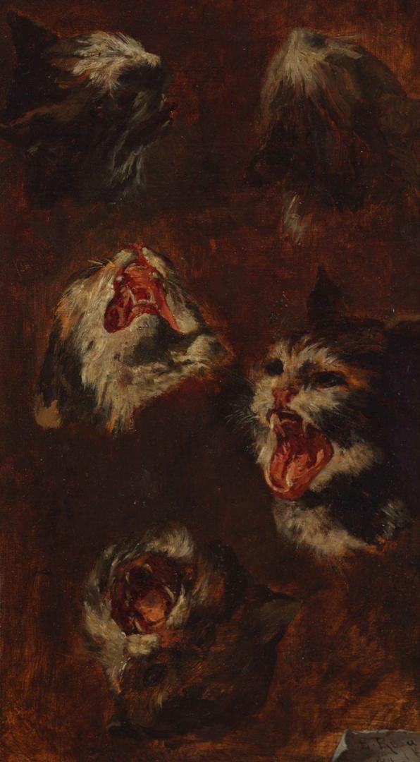 “Pet studija mačjih glava” Ise Kršnjavoga iz 1874., posudba Moderne galerije