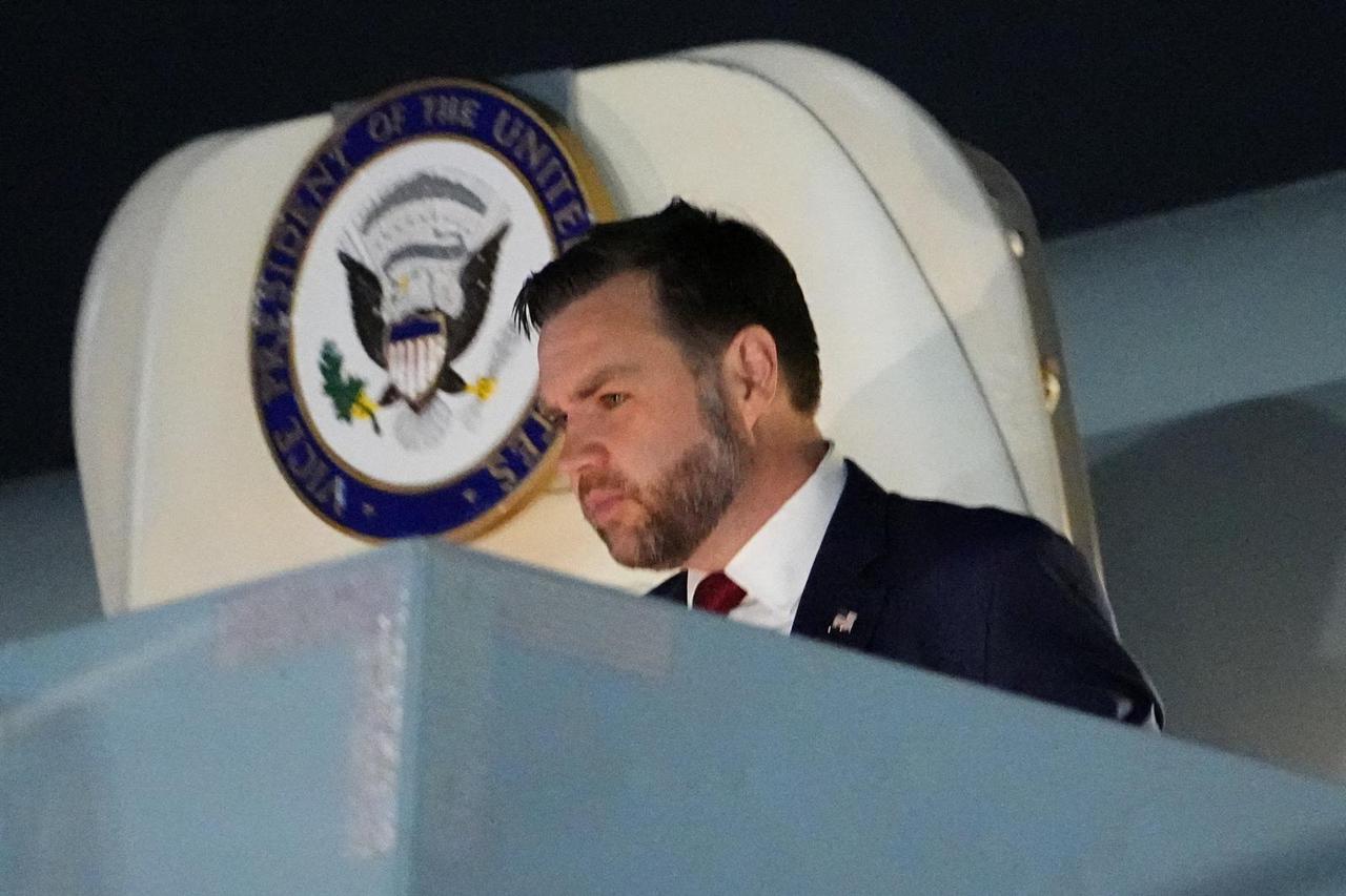 Vice President JD Vance arrives on Air Force Two at Colorado Springs Airport
