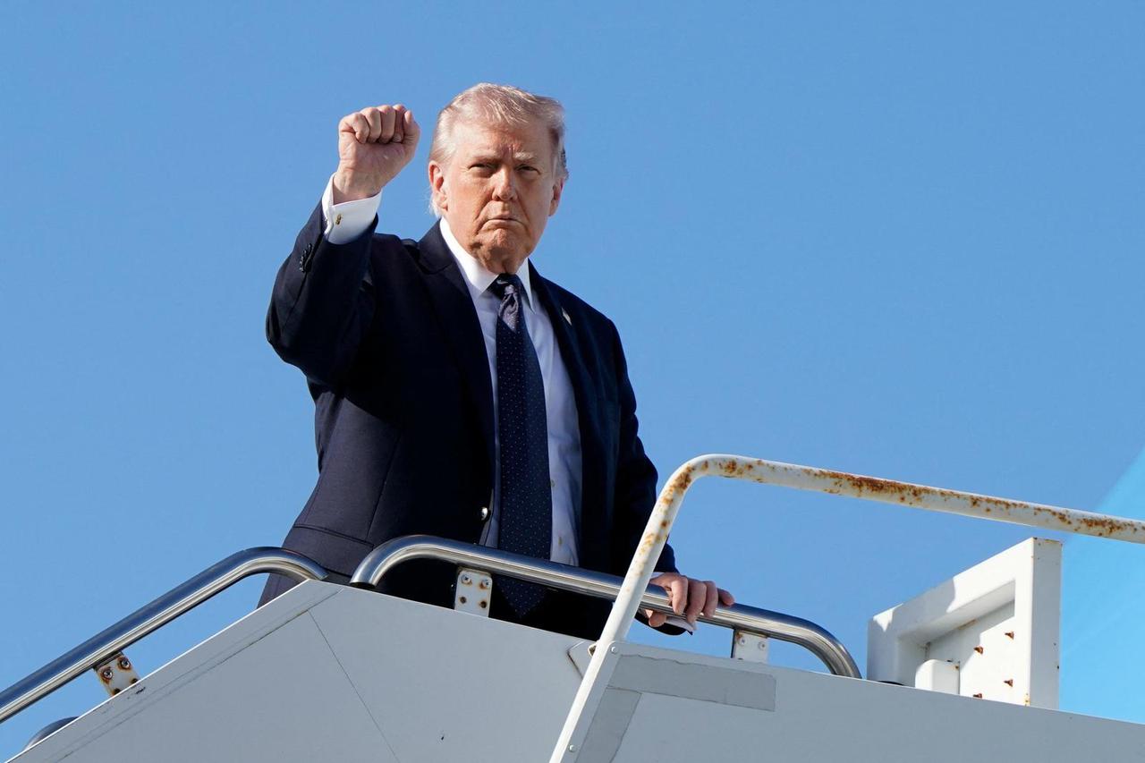 U.S. President Donald Trump departs Florida