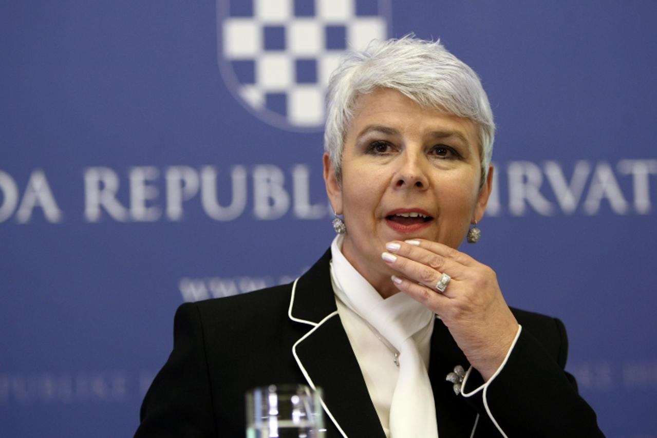 '19.04.2010., Trg svetog Marka 2, Zagreb - Vlada Republike Hrvatske, Predsjednica Vlade Jadranka Kosor predstavila Program gospodarskog oporavka. Photo: Sanjin Strukic/PIXSELL'