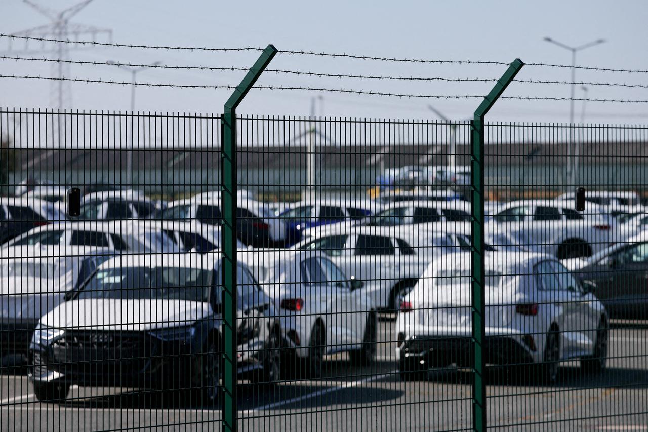 FILE PHOTO: Cars of the Volkswagen Group are waiting to be exported to the US