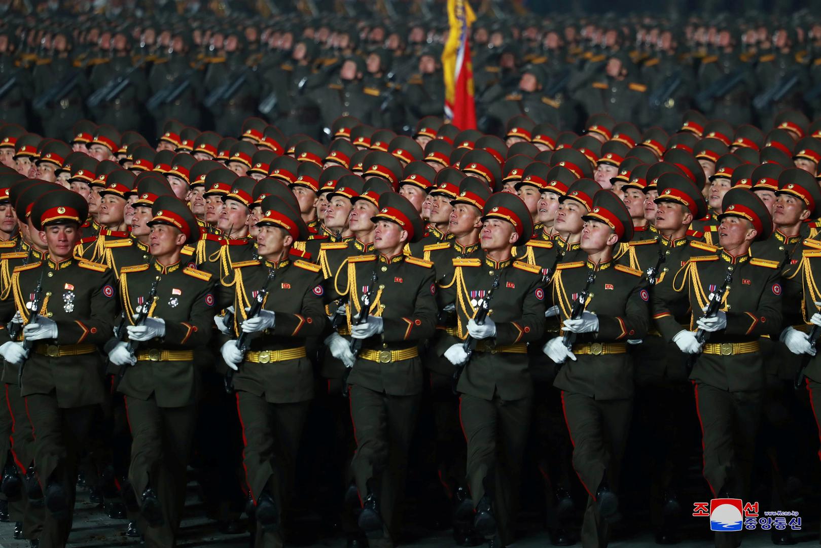 8th Congress of the Workers' Party in Pyongyang Troops march during a military parade to commemorate the 8th Congress of the Workers' Party in Pyongyang, North Korea January 14, 2021 in this photo supplied by North Korea's Central News Agency (KCNA).    KCNA via REUTERS    ATTENTION EDITORS - THIS IMAGE WAS PROVIDED BY A THIRD PARTY. REUTERS IS UNABLE TO INDEPENDENTLY VERIFY THIS IMAGE. NO THIRD PARTY SALES. SOUTH KOREA OUT. NO COMMERCIAL OR EDITORIAL SALES IN SOUTH KOREA. REFILE - CORRECTING CAPTION DESCRIPTION KCNA