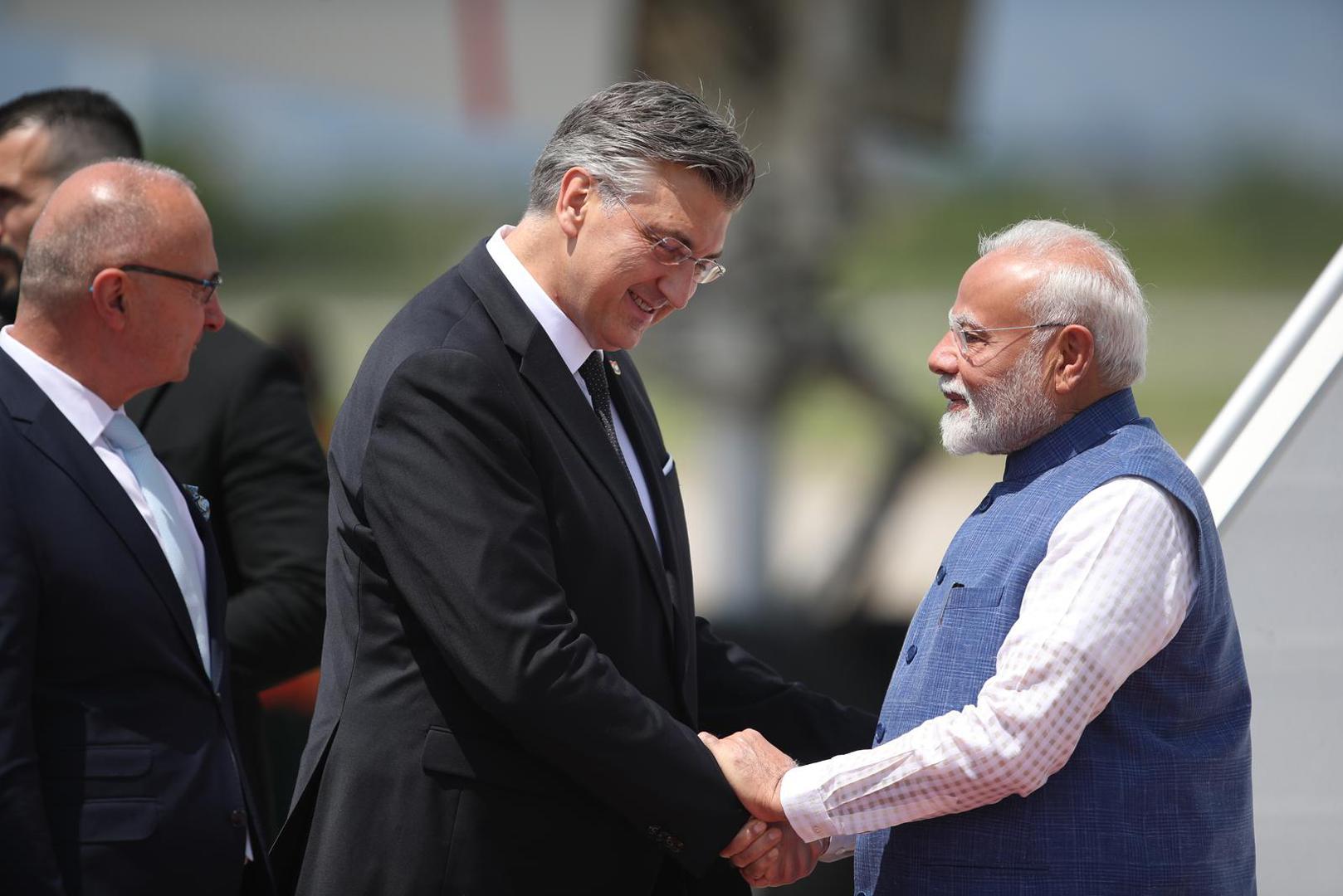 18.06.2025., Zagreb - Dolazak predsjednika Vlade Republike Indije Narendre Modija u Zracnu Luku "Franjo Tudjman" Photo: Slavko Midzor/PIXSELL