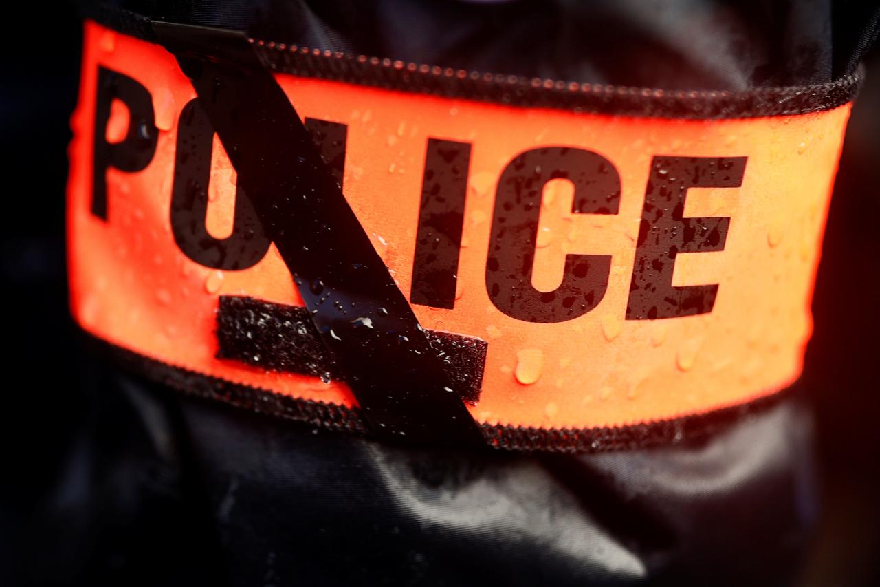 French police stage protest against violence in front of the National Assembly In Paris