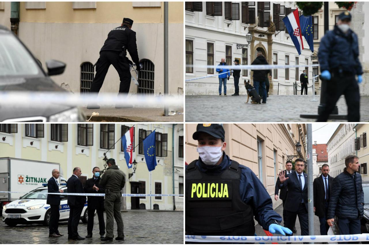 Zagreb: Policijski očevid na Markovom trgu gdje je pucano na policajca