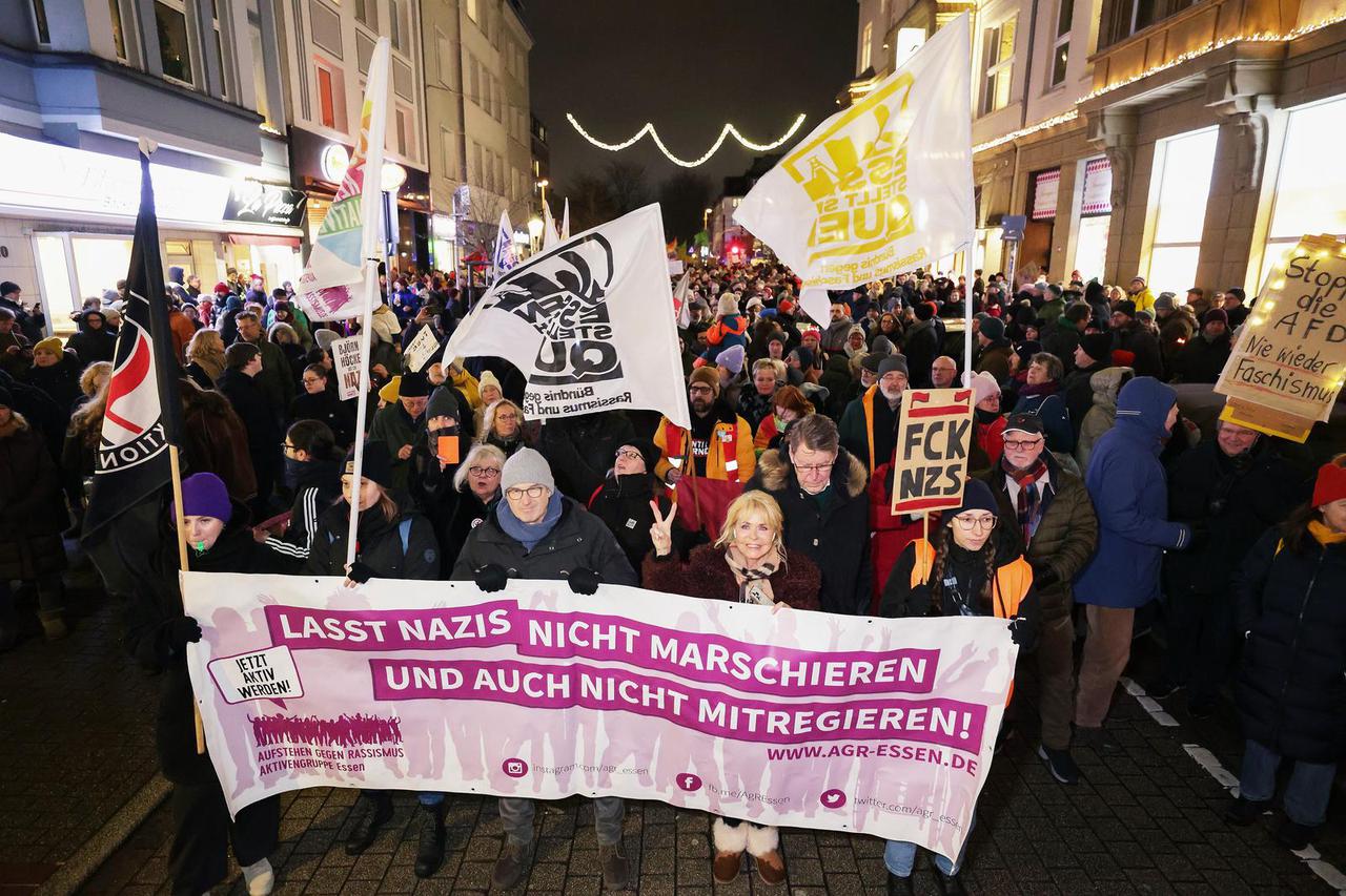 Demonstrators take to Frankfurt’s streets to protest against far-right AfD