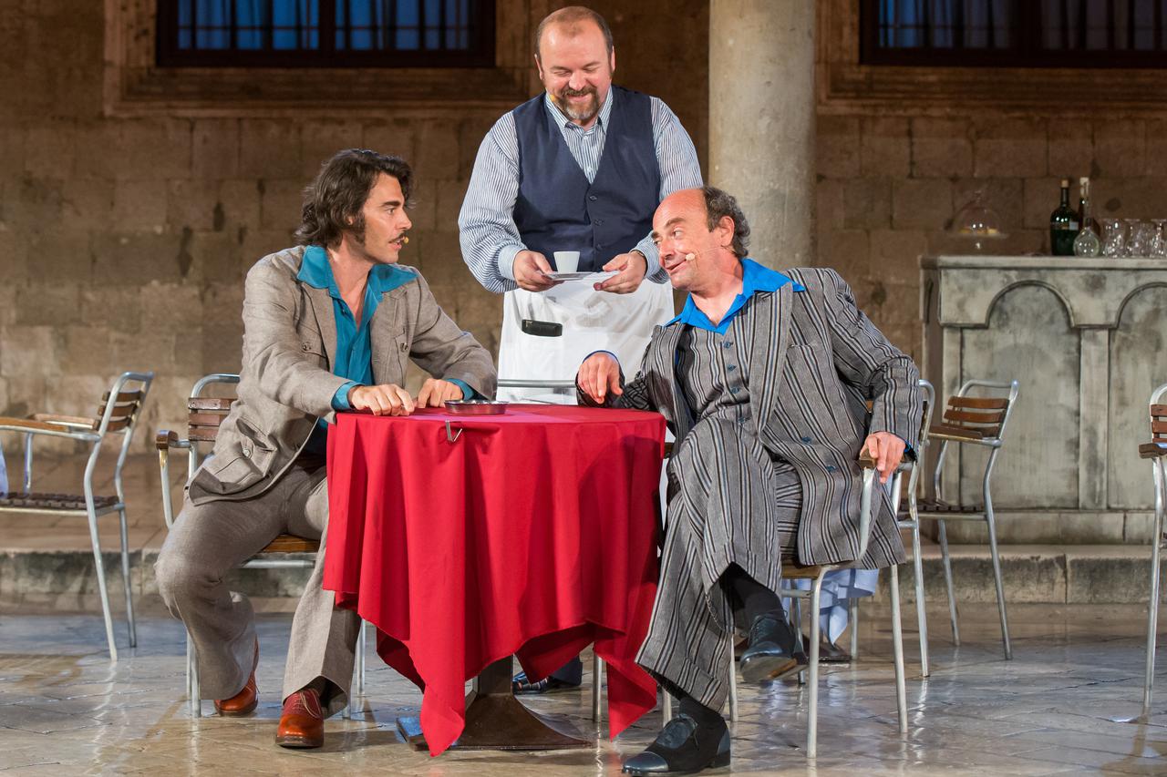 30.07.2016., Sponza, Dubrovnik - Generalna proba prije  premijere Kafetarije, komedije s pjevanjem i plesanjem prema djelu La Bottega del caffe, jednoj od najuspjesnijih komedija talijanskog komediografa Carla Goldonija u reziji Vinka Bresana.  Photo: Grg