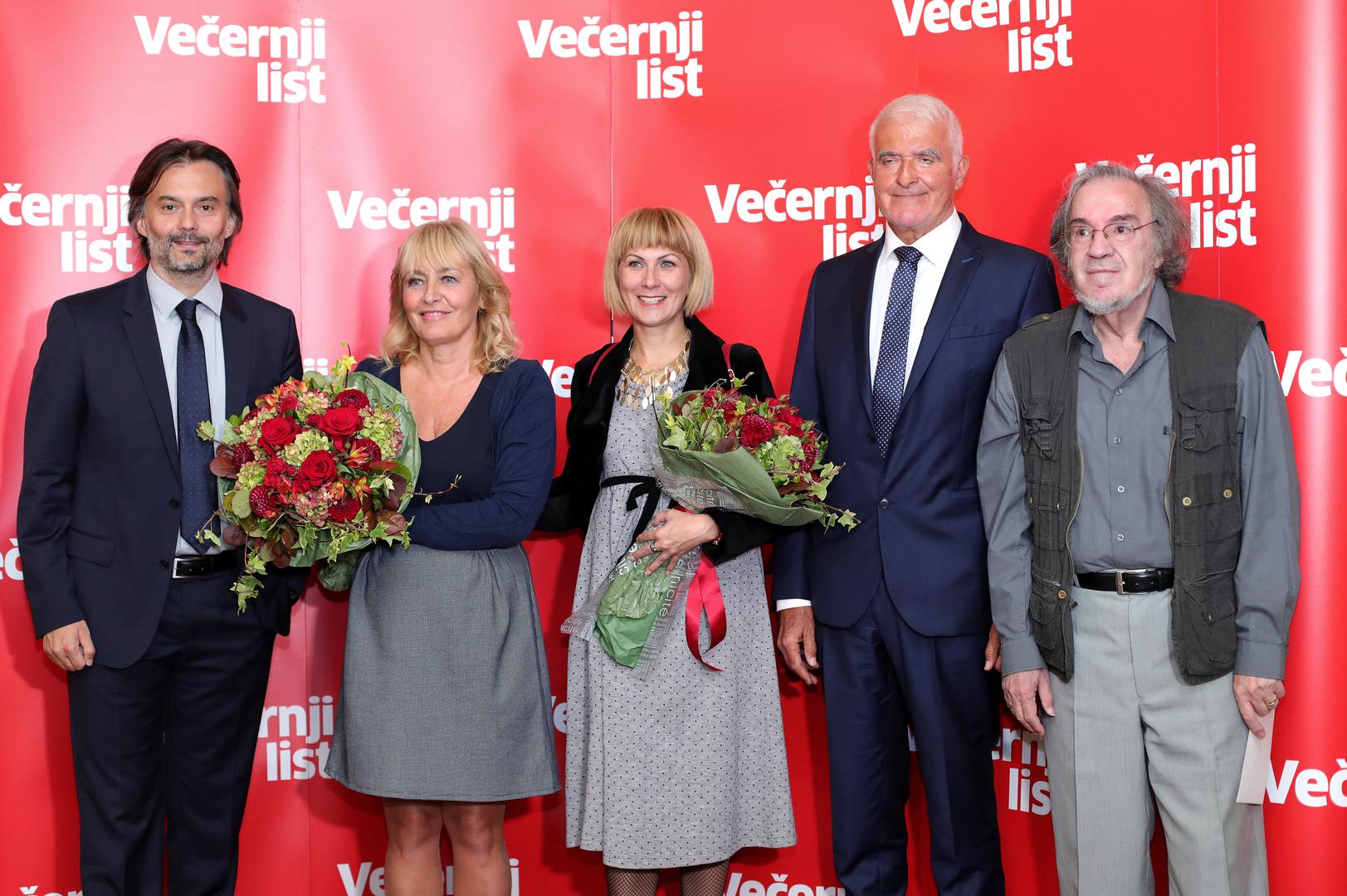 Glavni urednik Večernjeg lista Dražen Klarić, Sanja Pilić, Ivana Šojat, predsjednik HAZU-a Zvonko Kusić i Luko Paljetak