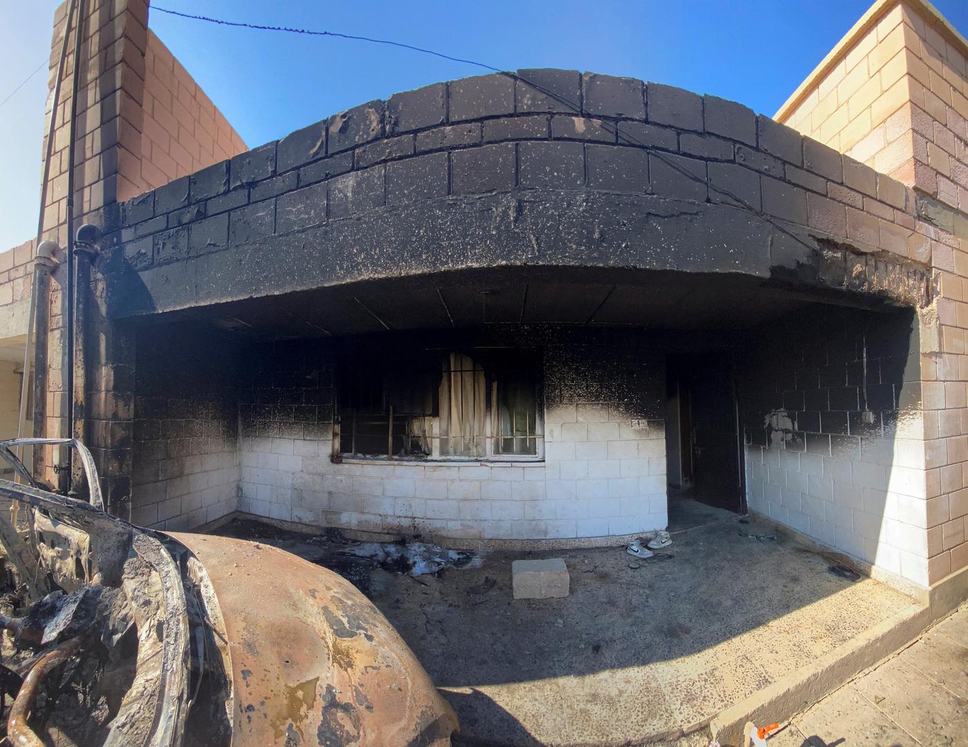 A burnt-out building is pictured at the site of a U.S. airstrike in al-Qaim, Iraq February 3, 2024. REUTERS/Stringer NO RESALES. NO ARCHIVES Photo: Stringer/REUTERS