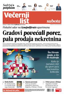 Večernji list naslovnica