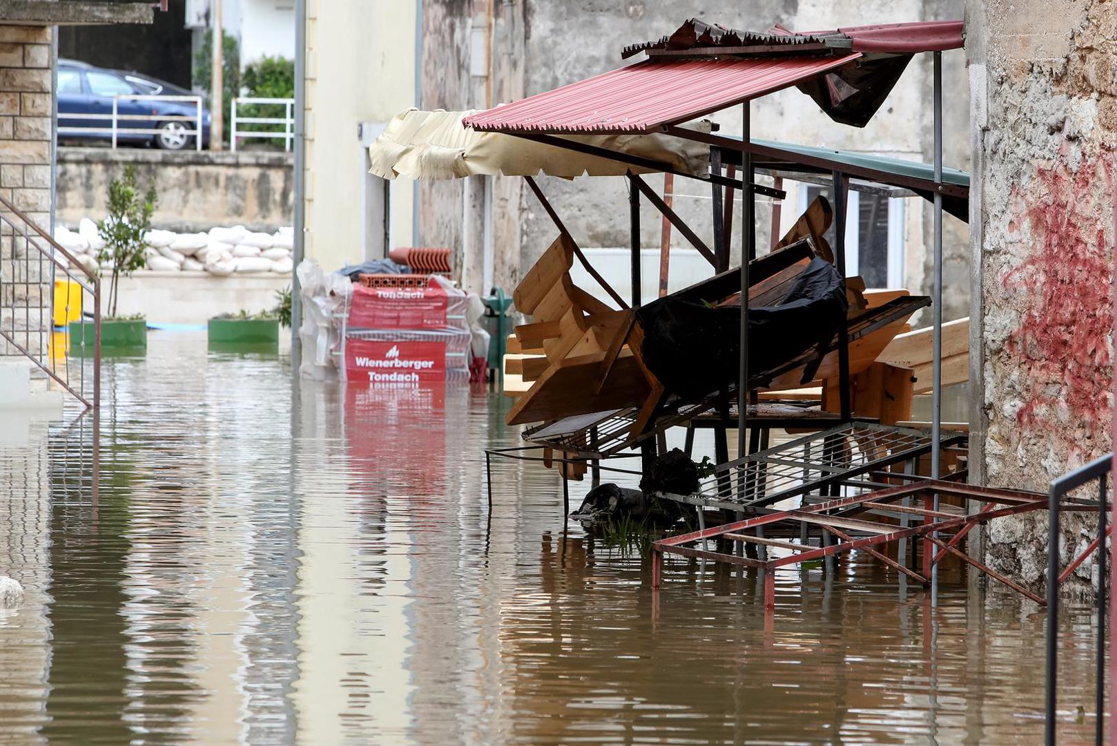 16.05.2023., Obrovac - Posljedice poplave koja je uslijed velike kolicine kise pogodila Obrovac.  Photo: Sime Zelic/PIXSELL