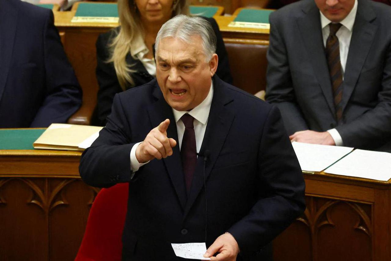 Hungarian Prime Minister Orban speaks during the spring session of parliament in Budapest