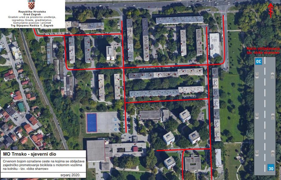 Trnsko - bike sharrow