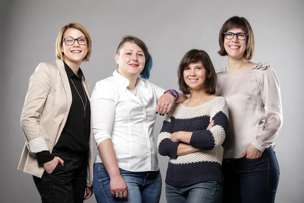 27.04.2016., Zagreb - Cetiri mlade znanstvenice, dobitnice stipendije Zene u znanosti. Dunja Margeta, Mateja Dumbovic, Marija Margus, Andreja Vukasovic.   Photo: Petar Glebov/PIXSELL