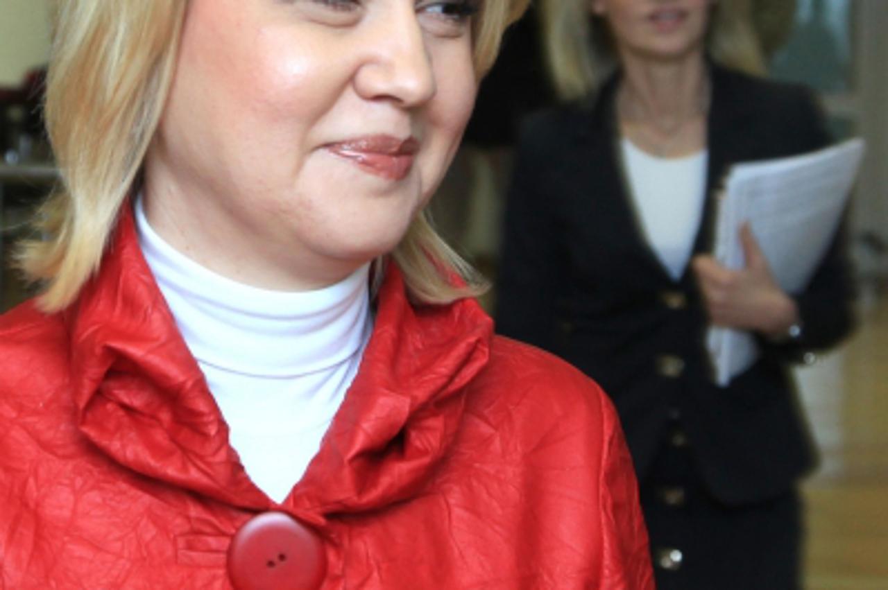 \'15.02.2011. Iblerov trg , Zagreb - Na konferenciji za tisak Milanka Opacic i Ingrid Anticevic Marinovic predstavile su SDP-ov prijedlog Zakona o radnim pravima Photo: Patrik Macek/PIXSELL\'
