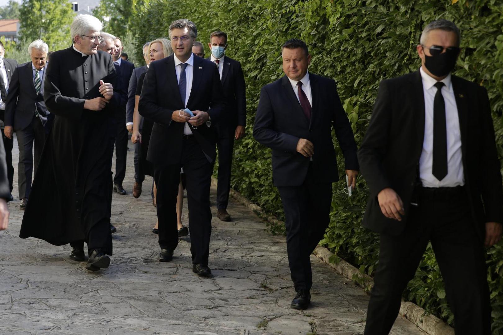 14.09.2020., Mostar - Sastanak Andreja Plenkovica s  biskupima mons. Ratkom Pericem i mons. Petrom Palicem  Photo: Denis Kapetanovic /PIXSELL