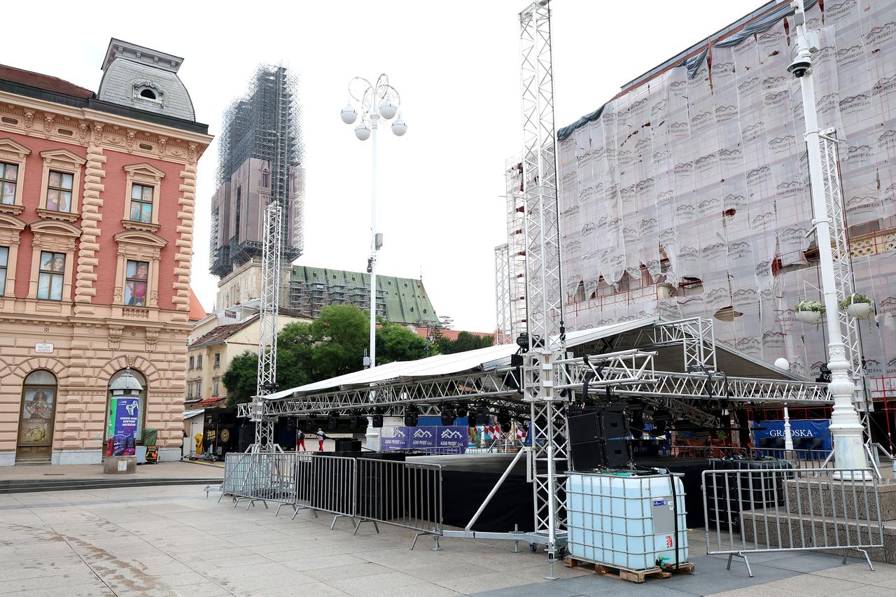 Zagreb: Prvenstvo počinje, pozornica na Trgu spremna