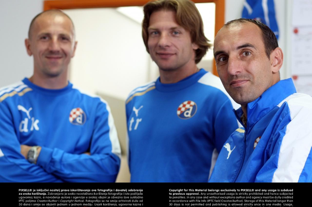 '21.09.2011., Maksimirska 128, Zagreb - Strucni stozer NK Dinamo, glavni trener Krunoslav Jurcic sa svojim pomocnicima: Damir Krznar, Tomislav Rukavina. Photo: Sanjin Strukic/PIXSELL'