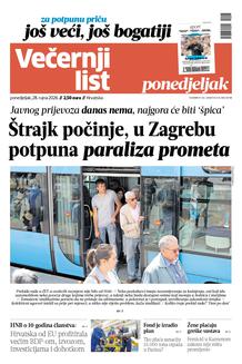 Večernji list naslovnica
