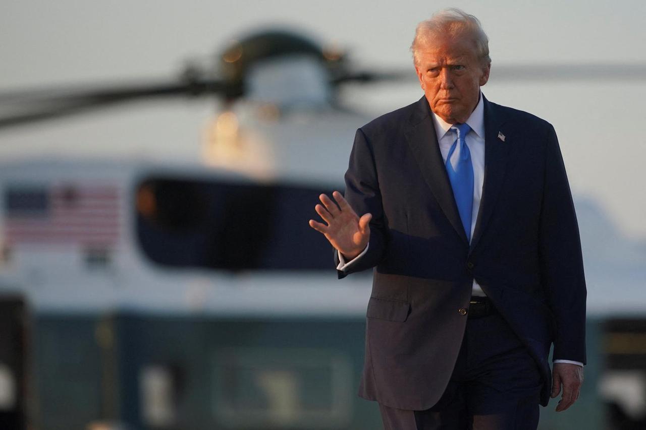 U.S. President Donald Trump departs to attend the 80th United Nations General Assembly, at Joint Base Andrews