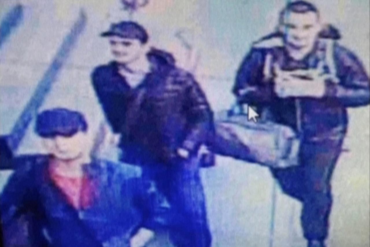A still image from CCTV camera shows the three men believed to be the attackers walking inside the terminal building at Istanbul airport, Turkey June 28, 2016. Footage taken June 28, 2016.  Haberturk Newspaper/Handout via REUTERS TV   ATTENTION EDITORS - 