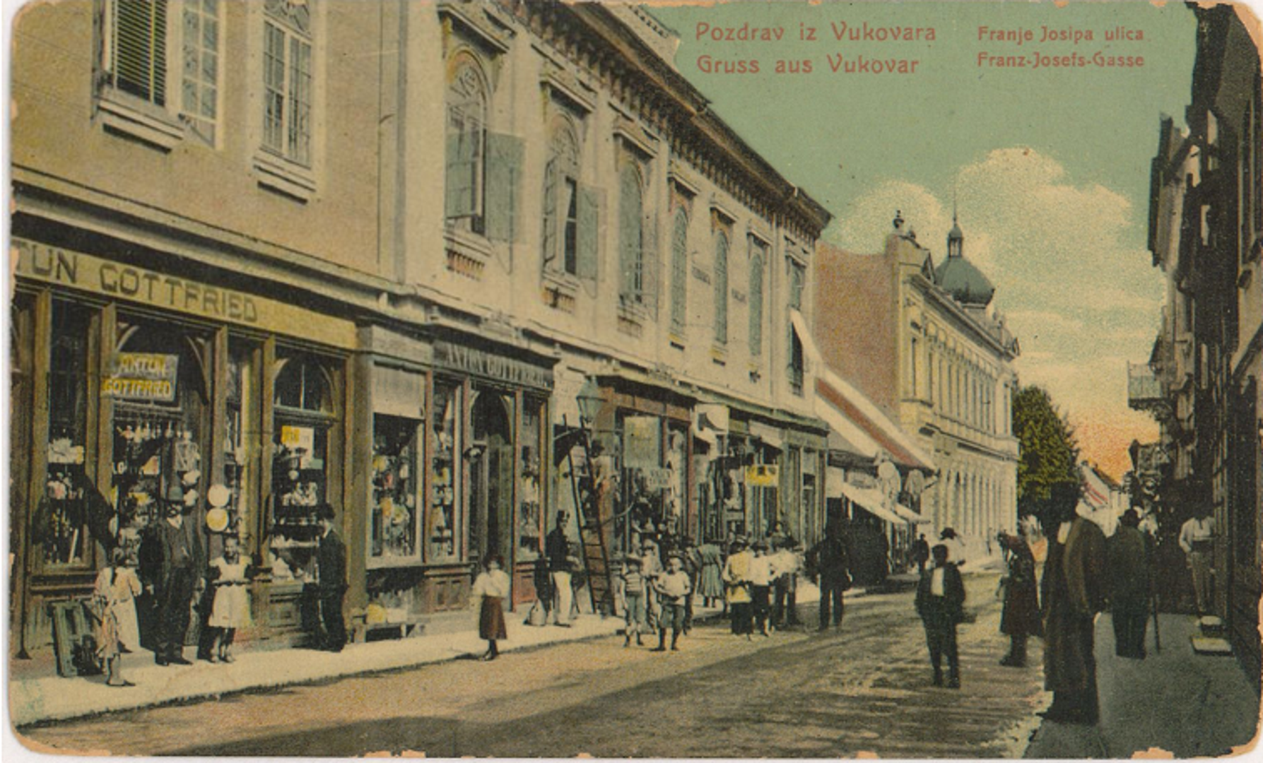 Razglednica Vukovara tiskana 1910. godine iz fonda Grafičke zbirke Nacionalne i sveučilišne knjižnice u Zagrebu