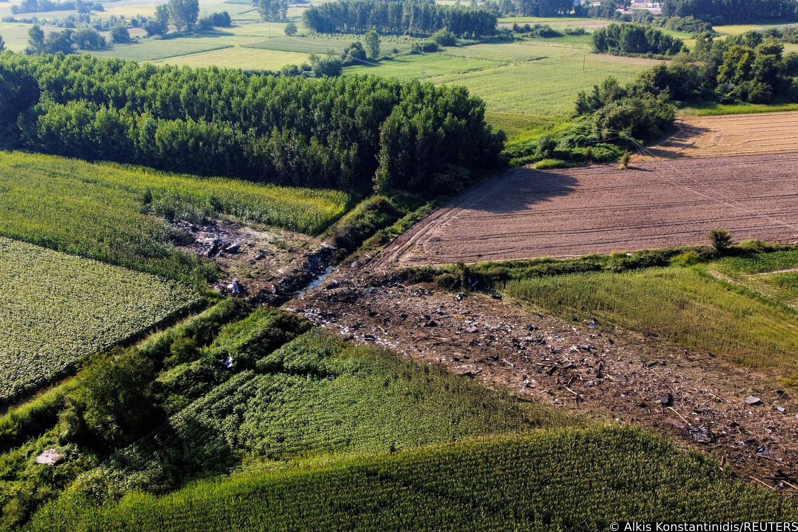 A view of the crash site of an Antonov An-12 cargo plane owned by a Ukrainian company, near Kavala, Greece, July 17, 2022. REUTERS/Alkis Konstantinidis     TPX IMAGES OF THE DAY Photo: Alkis Konstantinidis/REUTERS