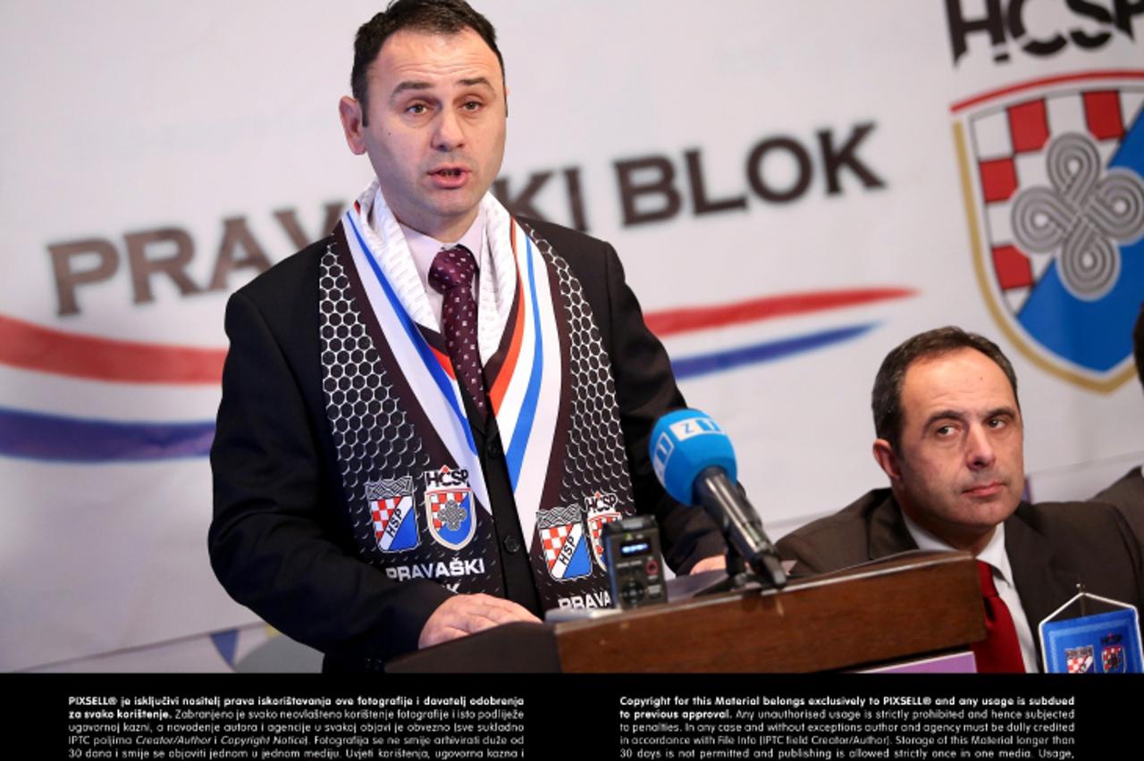 '28.11.2012., Zagreb - Predstavljanje kandidata HSP-a, HCSP-a za gradonacelnika Grada Zagreba. Sinisa Sukunda.   Photo: Slavko Midzor/PIXSELL'