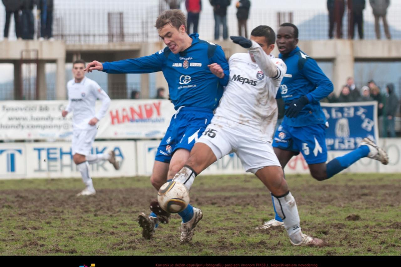 '22.01.2011., Gabela - 21. memorijal Andrije Ankovica, finalna utakmica, NK Dinamo - Siroki brijeg. Leonard Mesaric.  Photo: Zoran Grizelj/VLM/PIXSELL'