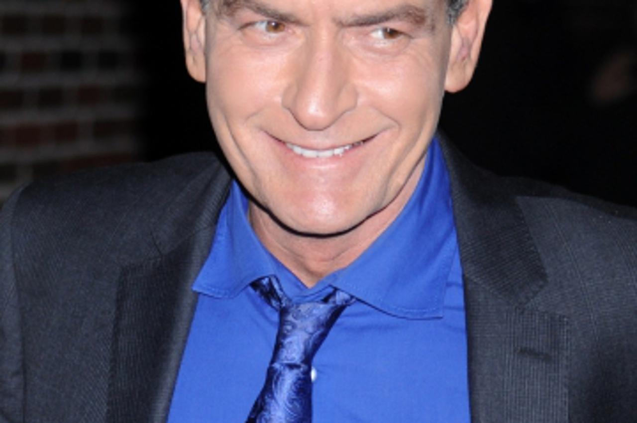 'Charlie Sheen arriving at the 'Late Show with David Letterman' held at the Ed Sullivan Theater in New York on January 14, 2013.Photo: Press Association/PIXSELL'