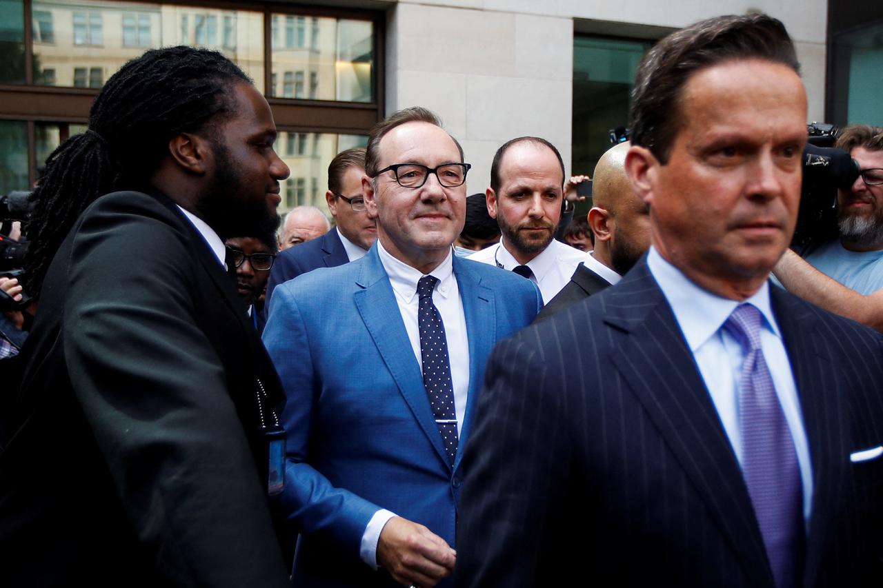 Actor Kevin Spacey leaves from Westminster Magistrates Court in London