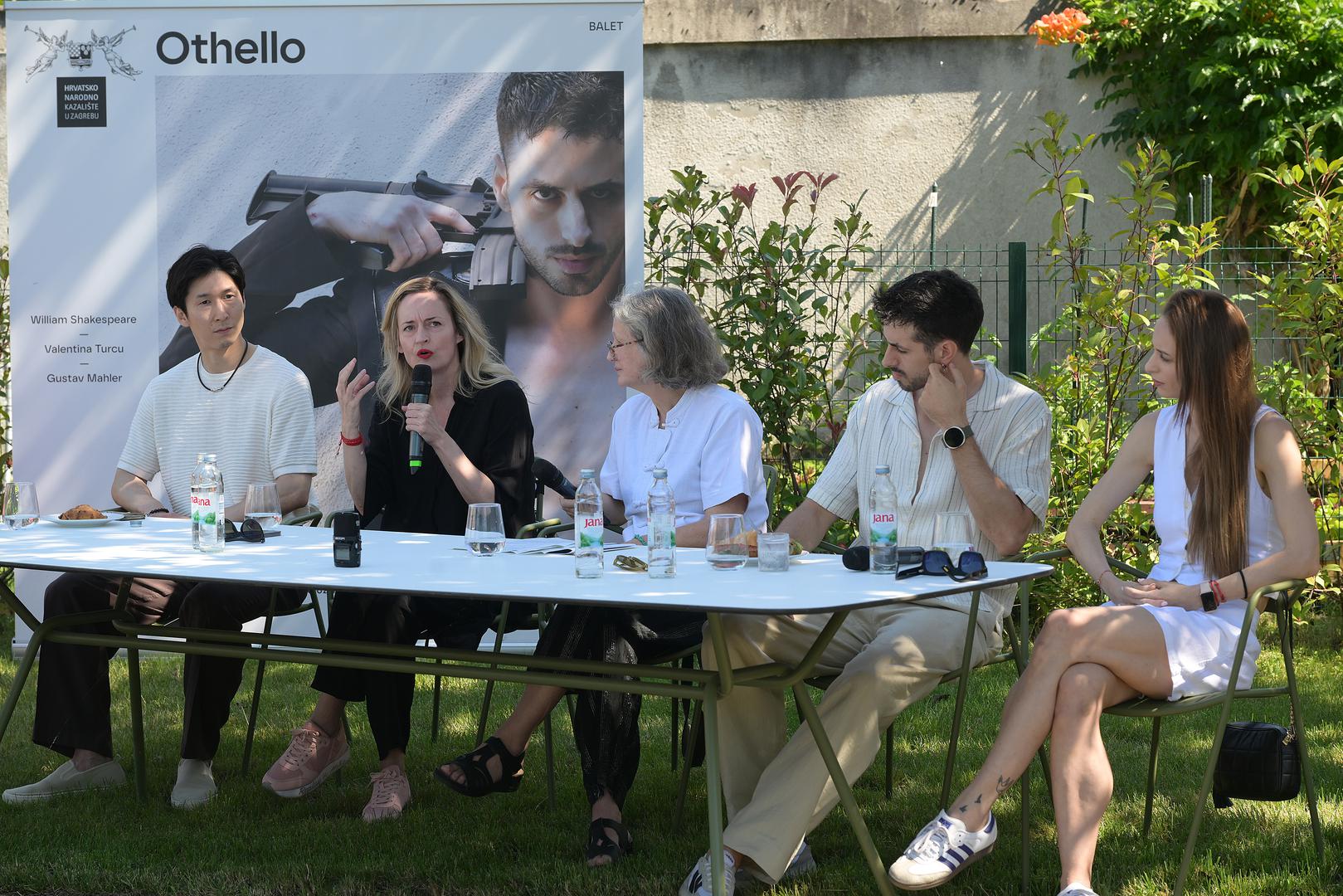 19.06.2026., Zagreb - Kazalisni dorucak posvecen nadolazecoj premijeri baleta "Othello". Na Kazalisnom dorucku s autoricom Valentinom Turcu razgovaralo se o njezinom uprizorenju "Othella", a o kreativnom procesu govorili su protagonisti Iva Vitic Gameiro, Guilherme Gameiro Alves  i Takuya Sumitomo.. Photo: Sandra Simunovic/PIXSELL