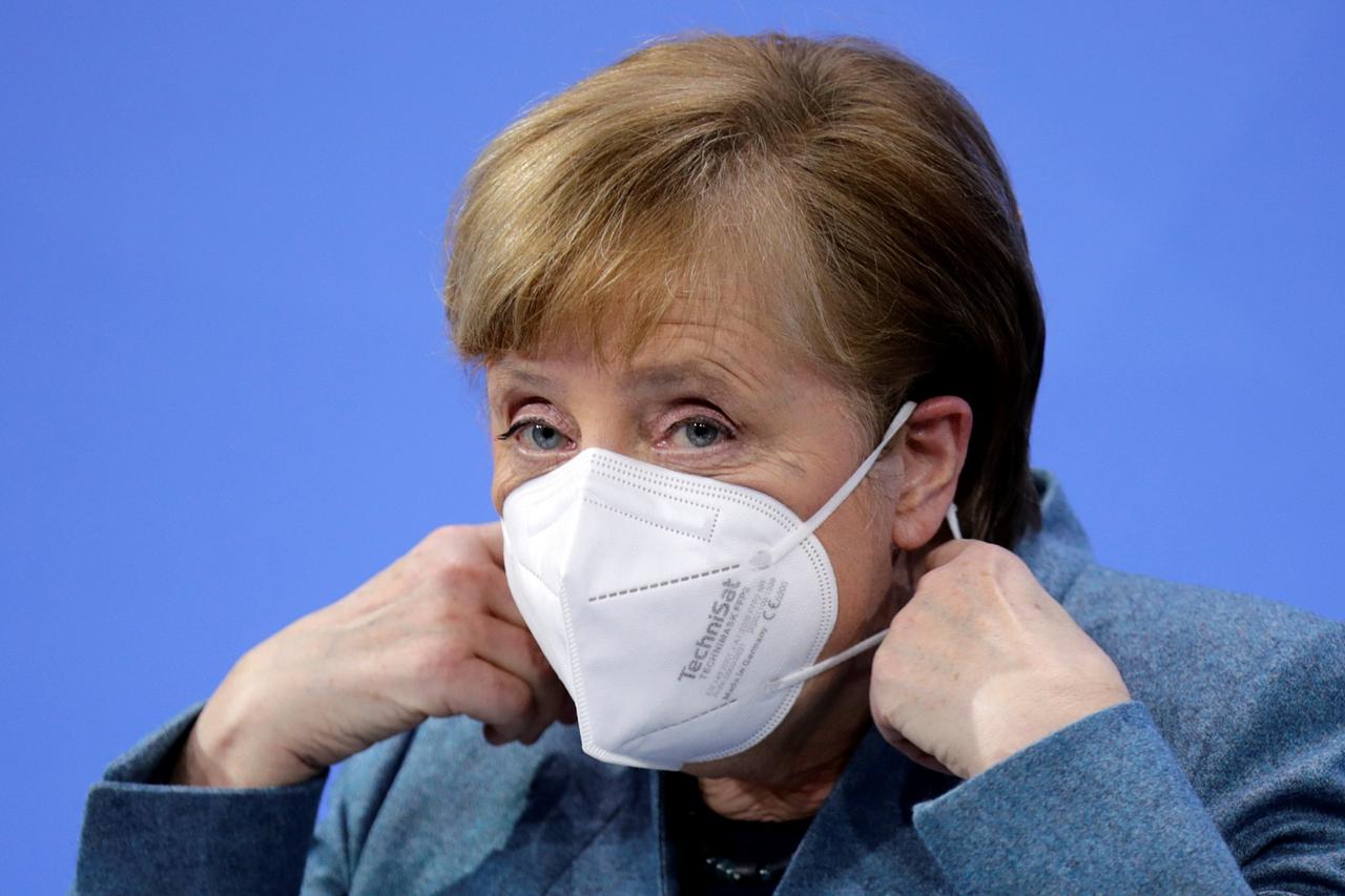 German Chancellor Merkel holds a news conference in Berlin