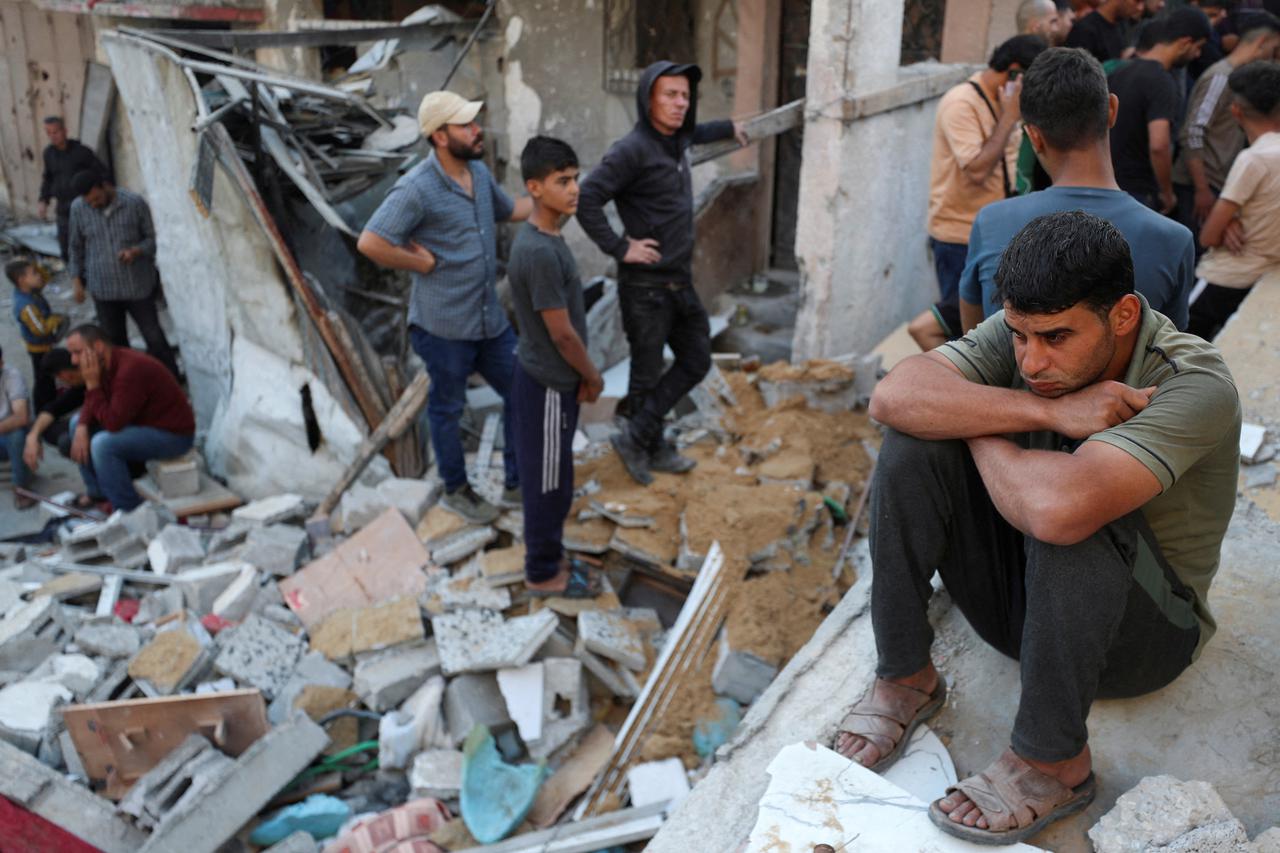 Aftermath of an Israeli strike on a house in Jabalia, in the northern Gaza Strip