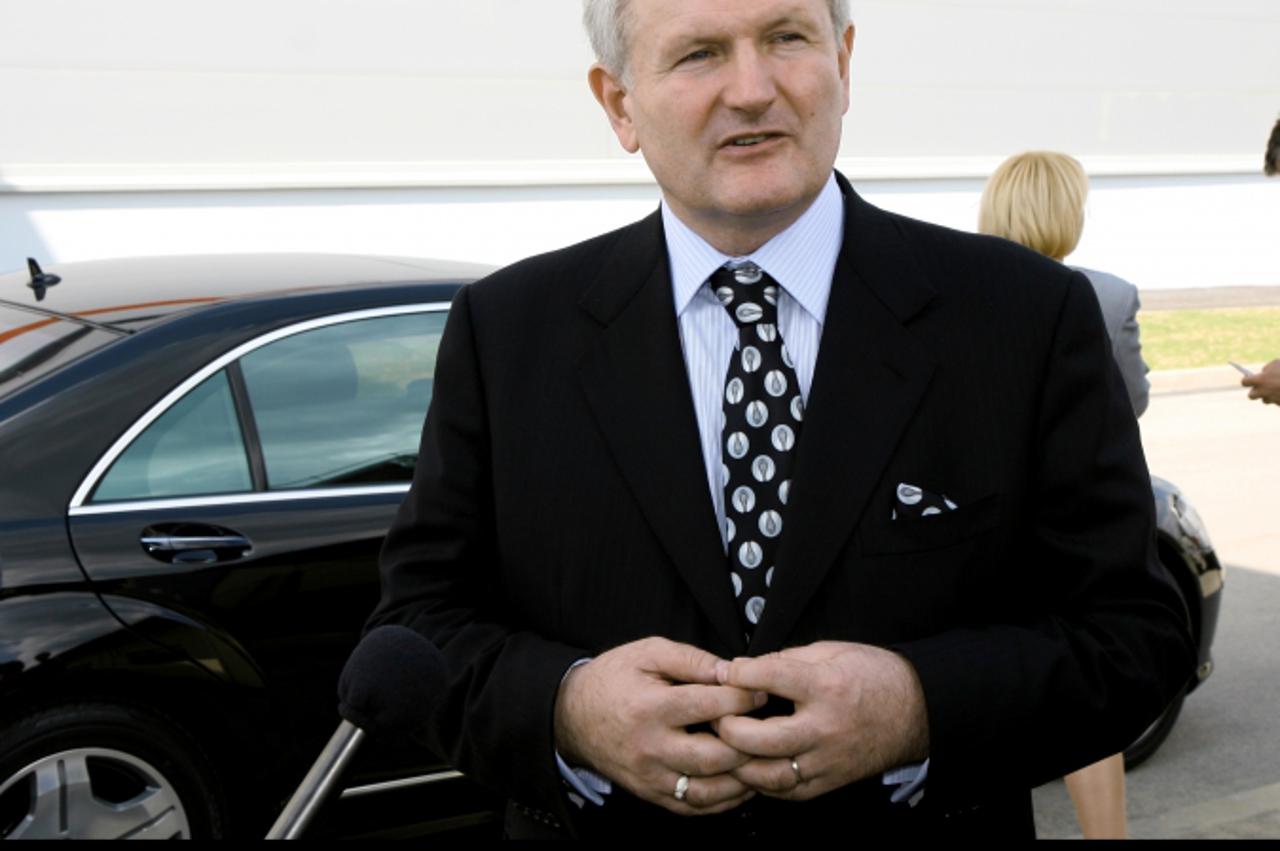 '24.04.2009., Vrbovec - Premijer Ivo Sanader otvorio je novu Agrokorovu tvornicu za proizvodnju mesa u Vrbovcu s kapacitetom od 100.000 tona godisnje. Ivica Todoric, vlasnik koncerna Agrokor.  Photo: 