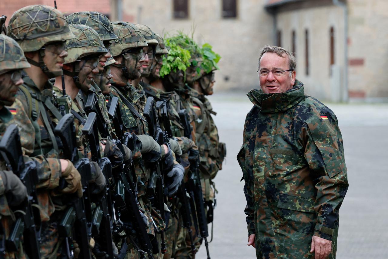 German Defence Minister Pistorius visits a training site of German army Bundeswehr in Hammelburg