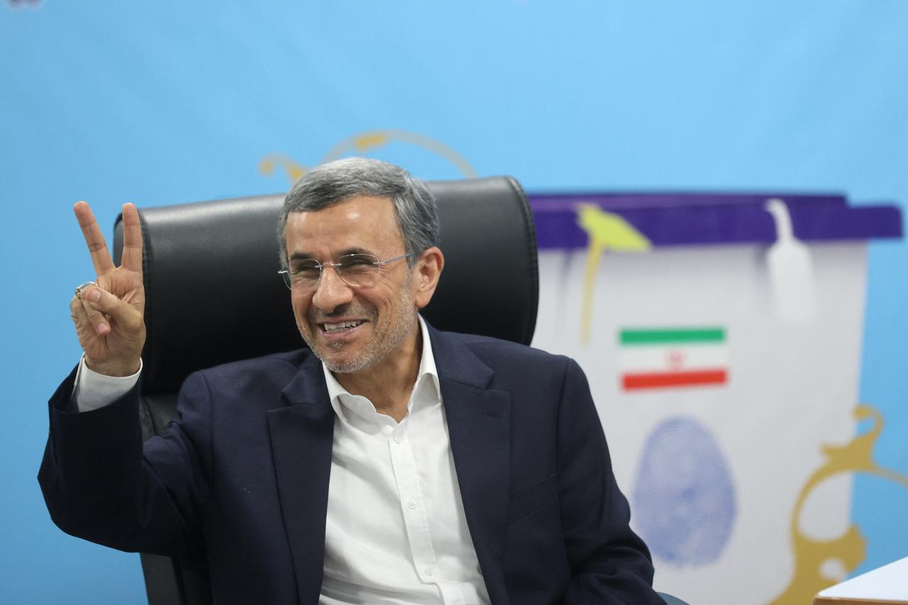 Mahmoud Ahmadinejad former president of Iran, registers as a candidate for the presidential election at the Interior Ministry, in Tehran