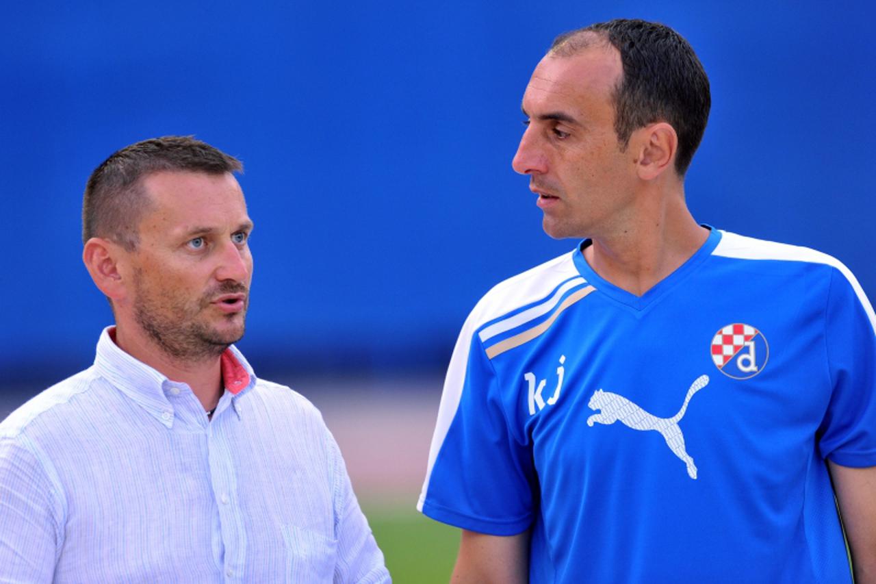 '11.07.2011., Zagreb - Nogometasi GNK Dinamo na stadionu Maksimir odrzali su prvi trening na novoj travi i preuredjenom stadionu uoci utakmice Dinamo - Neftchi. Krunoslav Jurcic, Miljenko Sakoman Phot