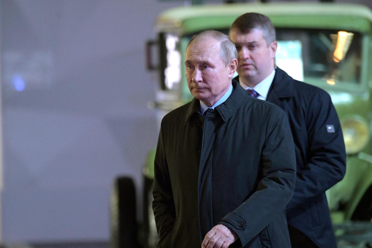 Russian President Putin attends an exhibition marking the 81st anniversary of WW2 historical parade in central Moscow