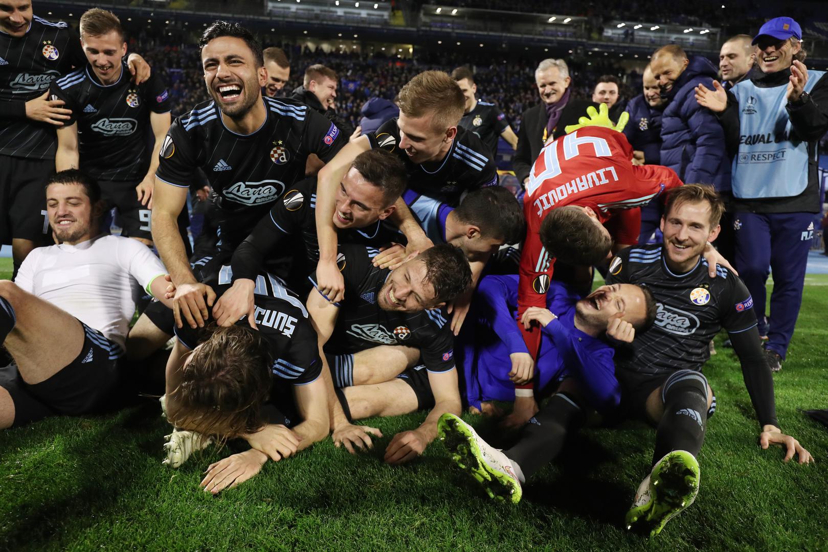 Zagreb: Slavlje igrača Dinama nakon ulaska u osminu finala Europske lige