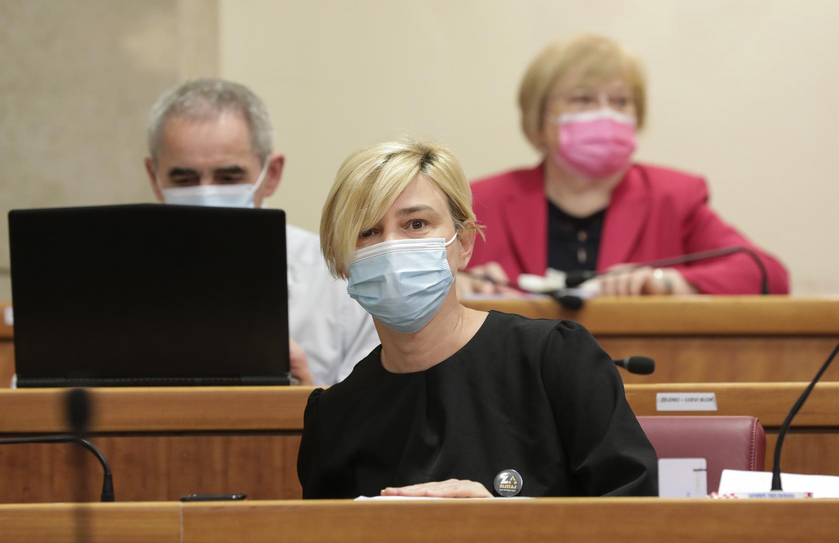 07.04.2021., Zagreb - Aktualnim prijepodnevom pocela je 7. sjednica Hrvatskog sabora. Sandra Bencic Photo: Robert Anic/PIXSELL