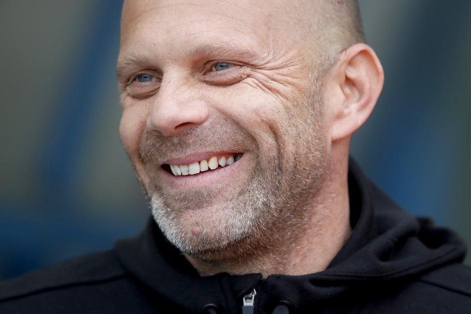 Zagreb: Zagrijavanje igrača prije početka utakmice Hrvatski Dragovoljac i Šibenik 