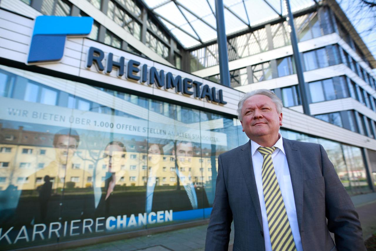 FILE PHOTO: Papperger CEO of Germany's Rheinmetall AG poses after presenting the Company's 2019 annual report in Duesseldorf